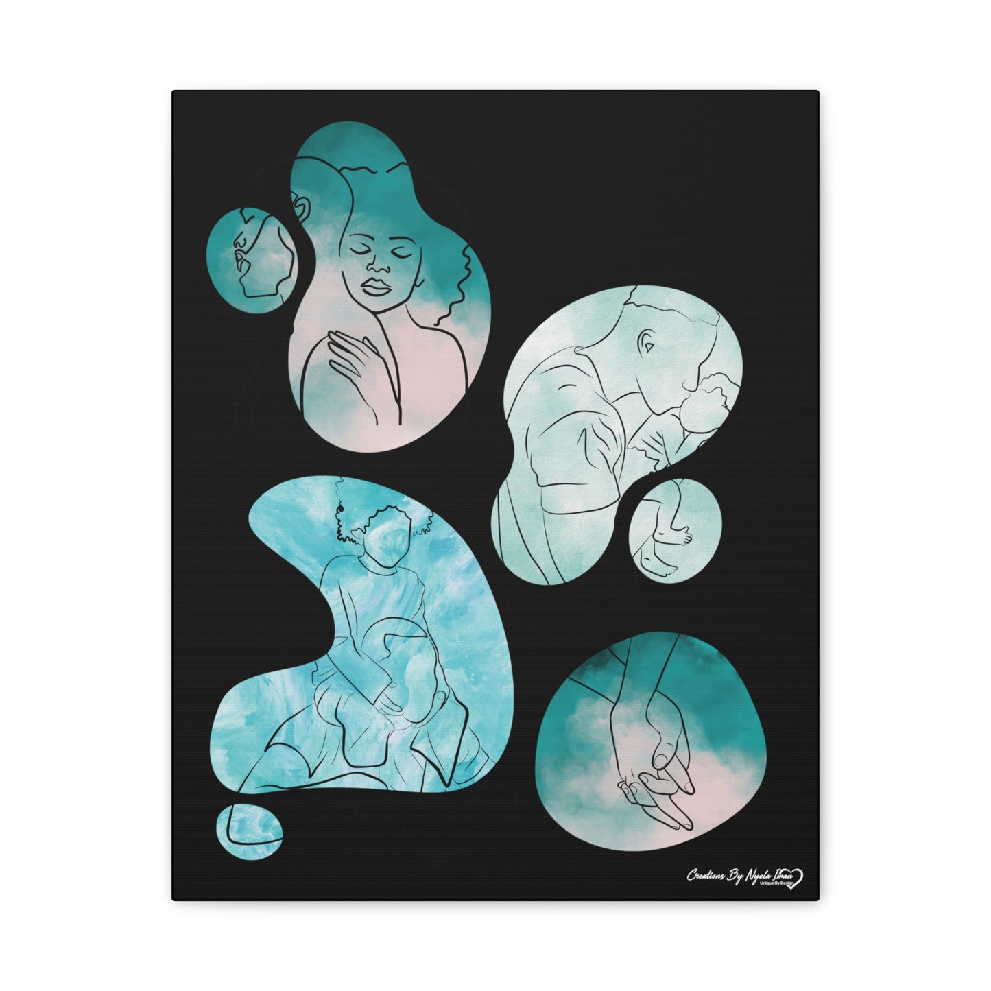 Black family In Color Stretched Canvas