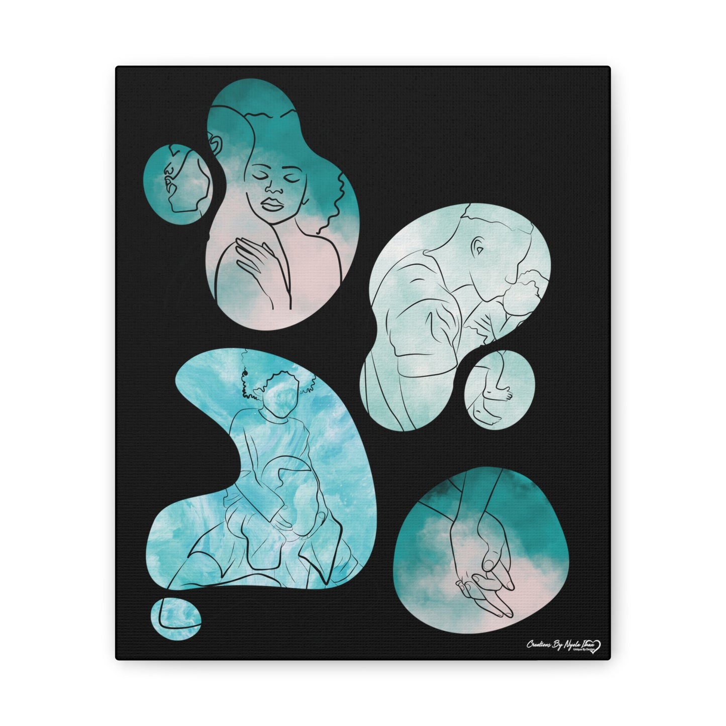 Black family In Color Stretched Canvas
