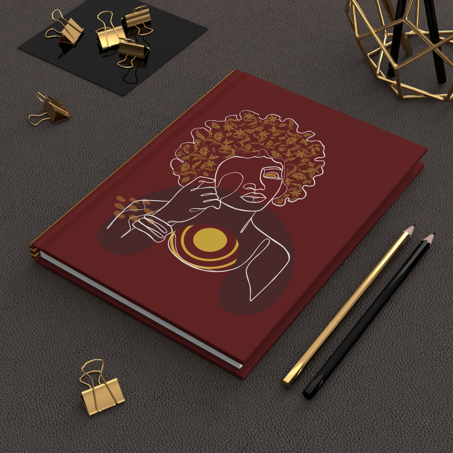 Artistic Afro Woman Hardcover Journal