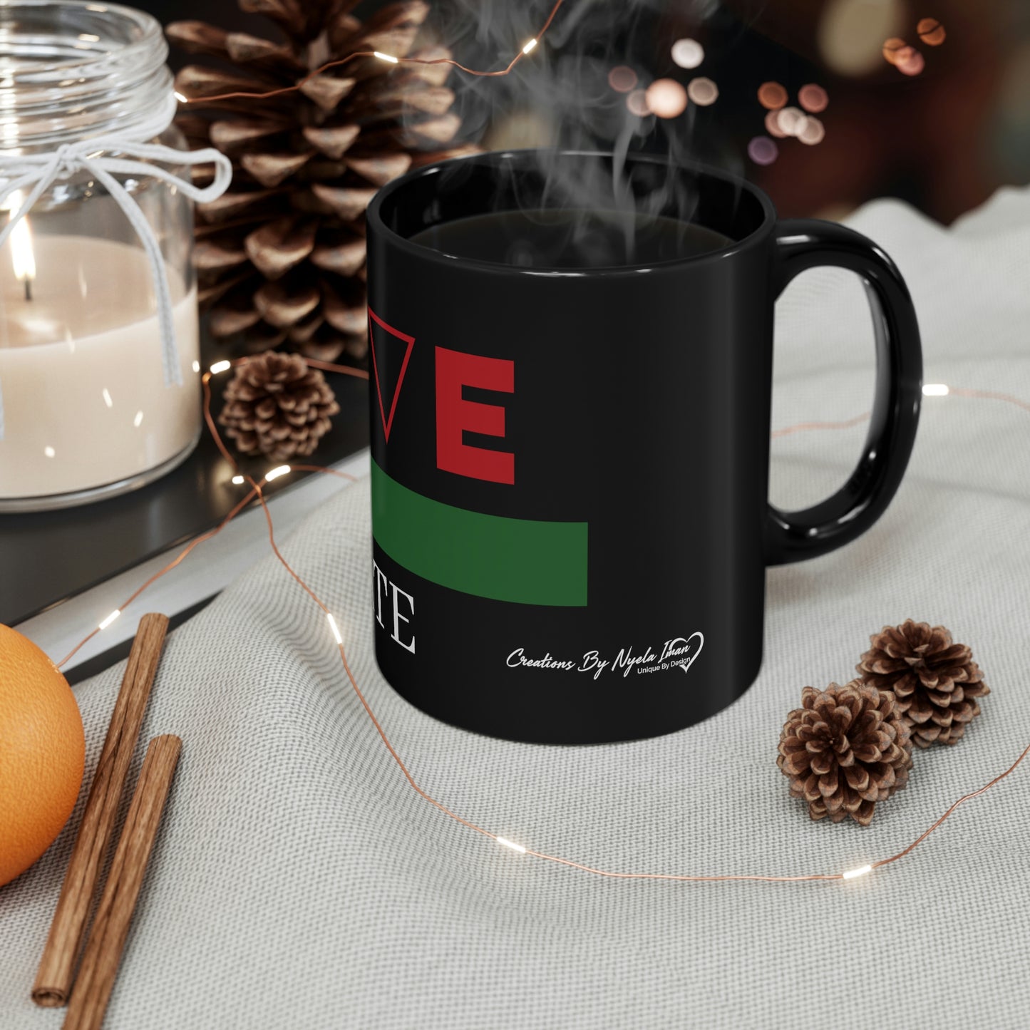 Black mug 11oz-Love Over Hate
