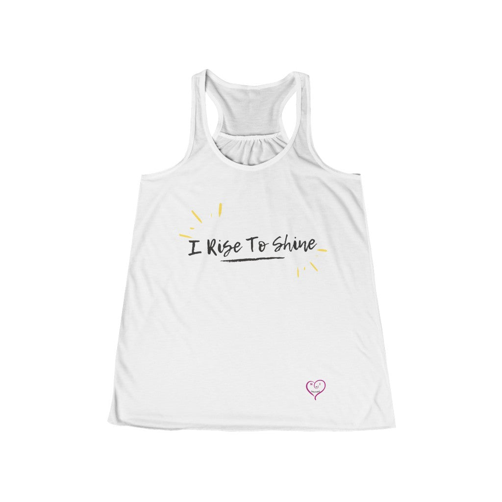 Women's Flowy Racerback Tank- I Rise to Shine