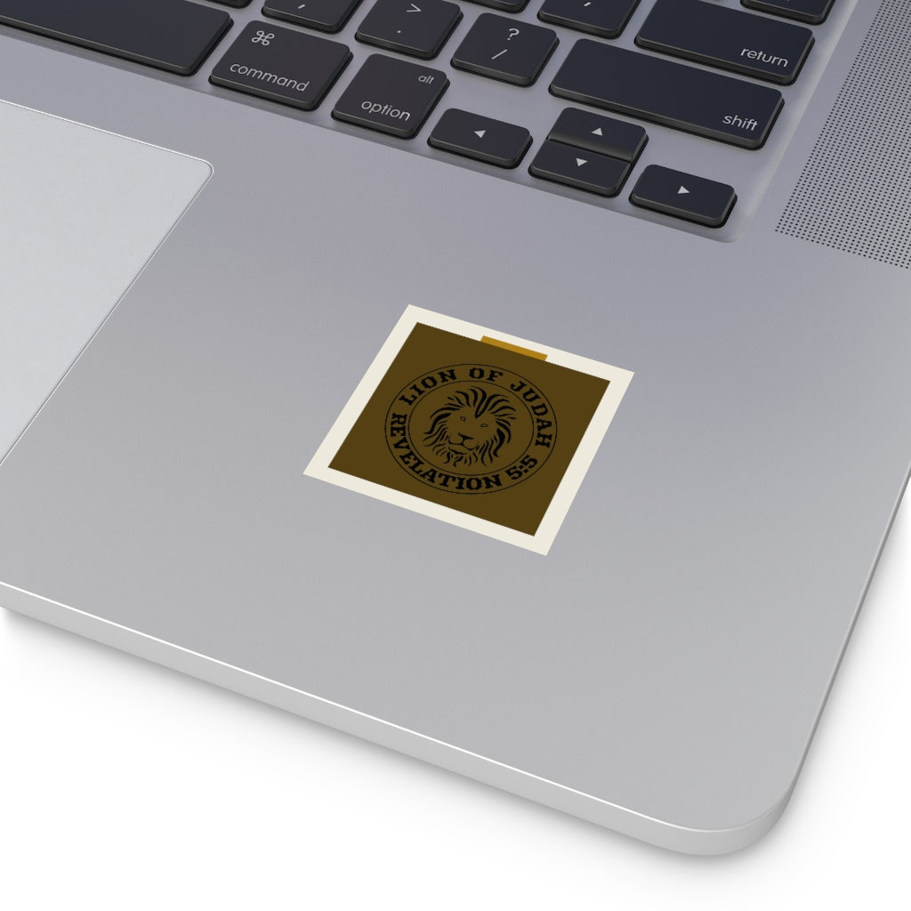Square Vinyl Lion of Judah Sticker