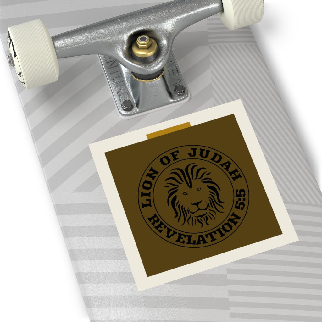 Square Vinyl Lion of Judah Sticker
