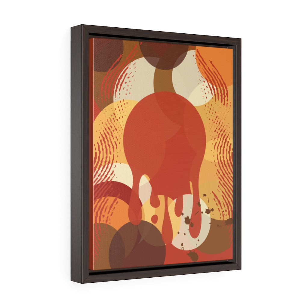 Vertical Framed Premium Gallery Wrap Canvas-Rust Abstract