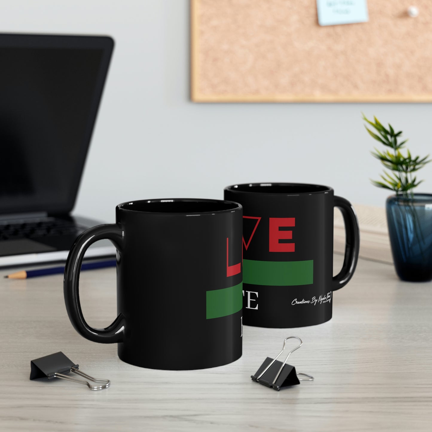 Black mug 11oz-Love Over Hate