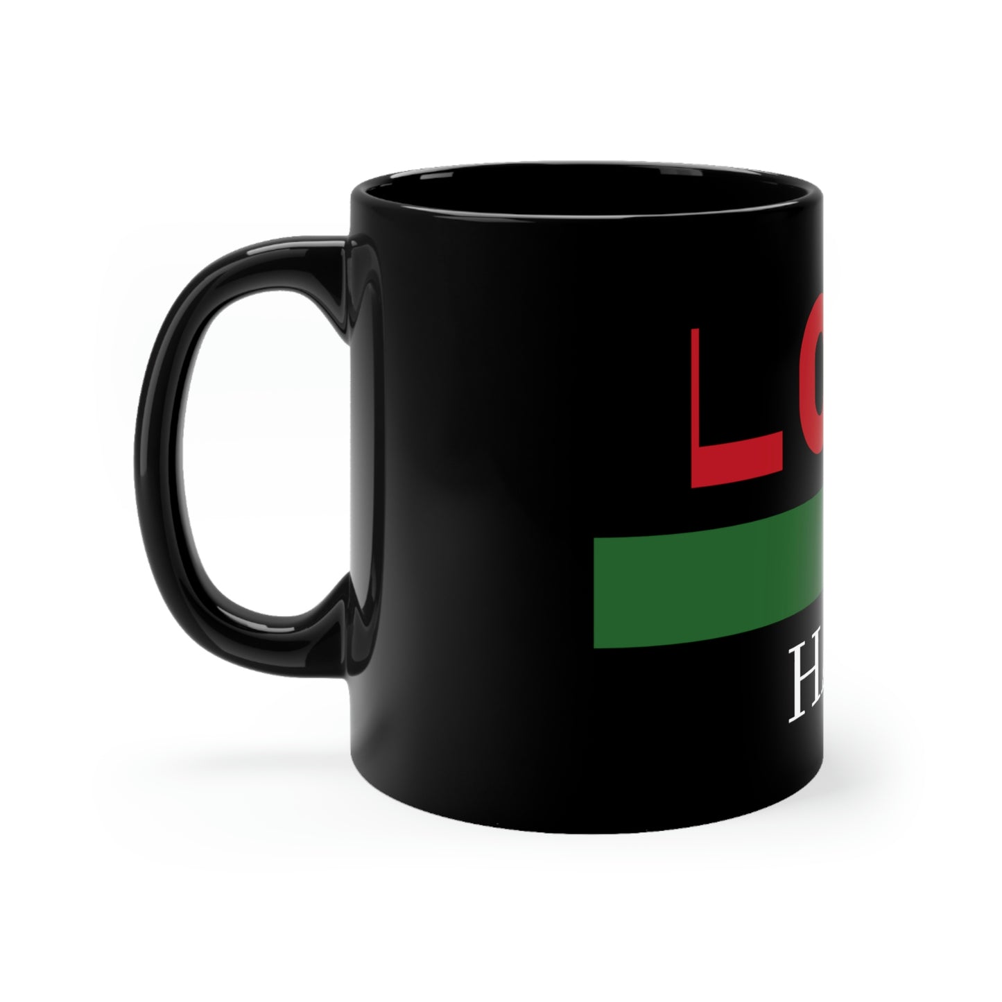 Black mug 11oz-Love Over Hate