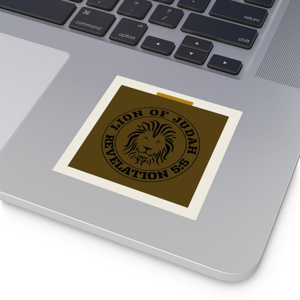 Square Vinyl Lion of Judah Sticker