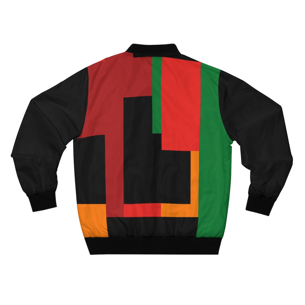 RBG Kente Pattern Men's Bomber Jacket