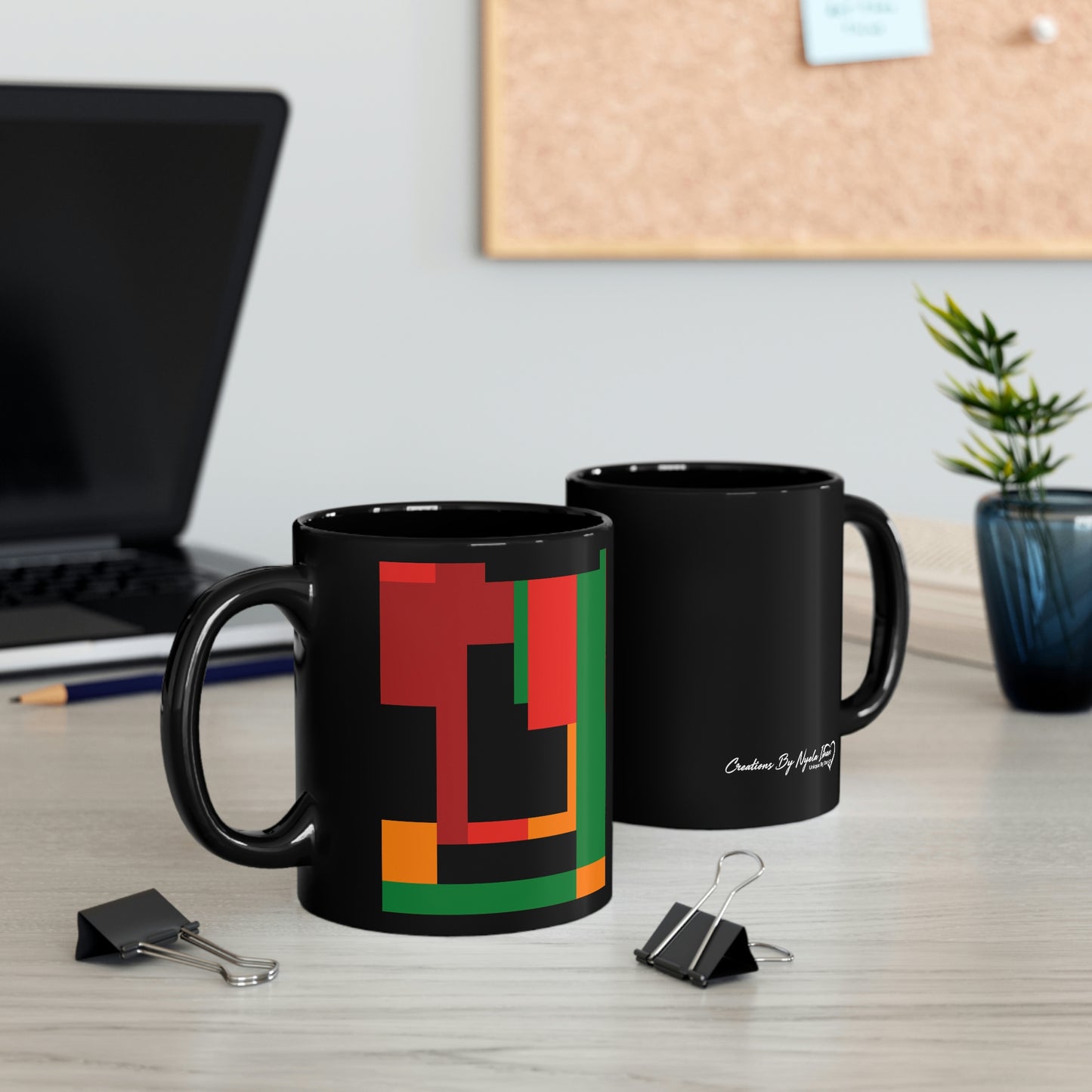 Black mug 11oz- Pattern