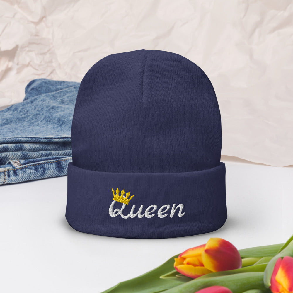 Embroidered Beanie-Queen(W)
