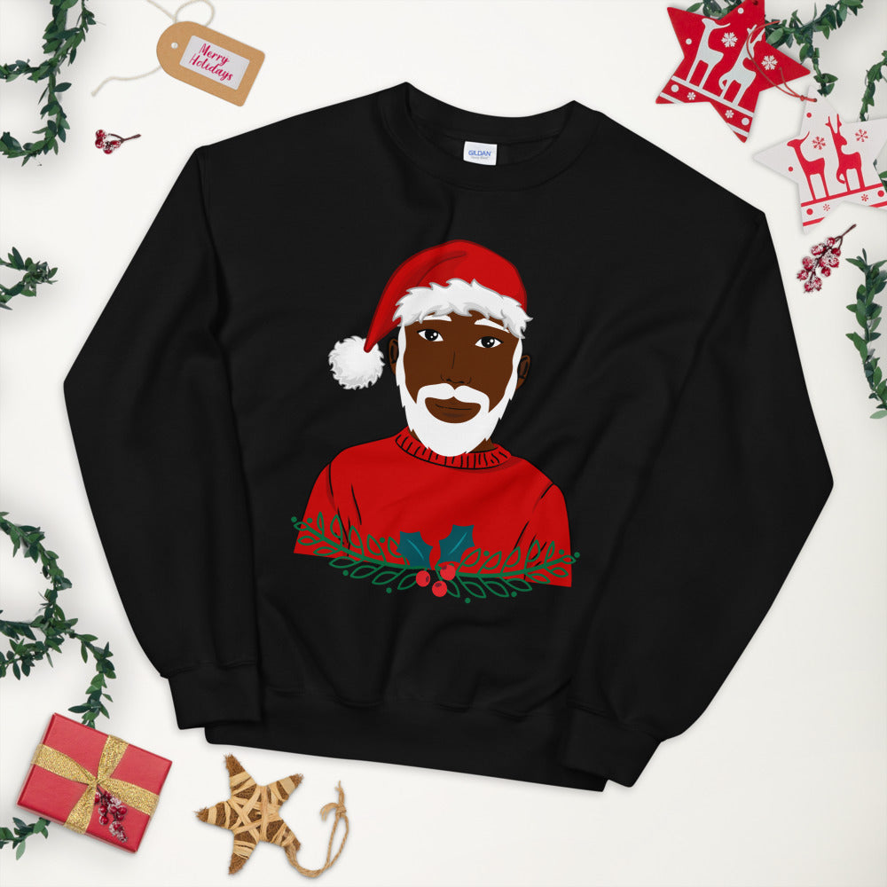 Unisex Sweatshirt-Black Santa