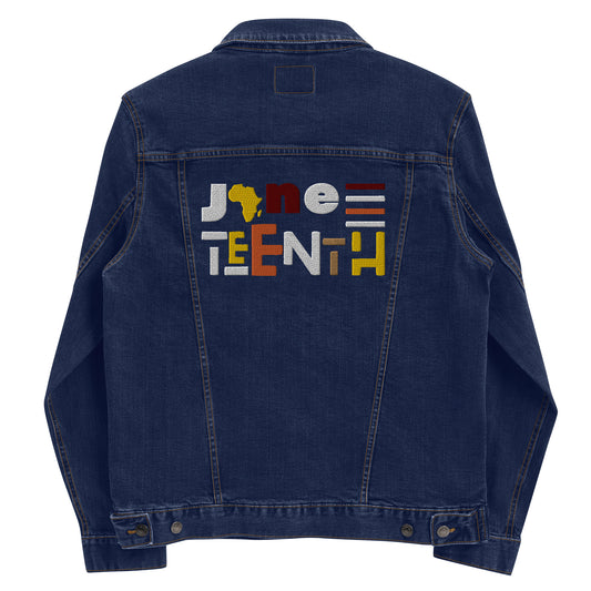 Limited Edition Juneteenth Unisex Embroidered denim jacket