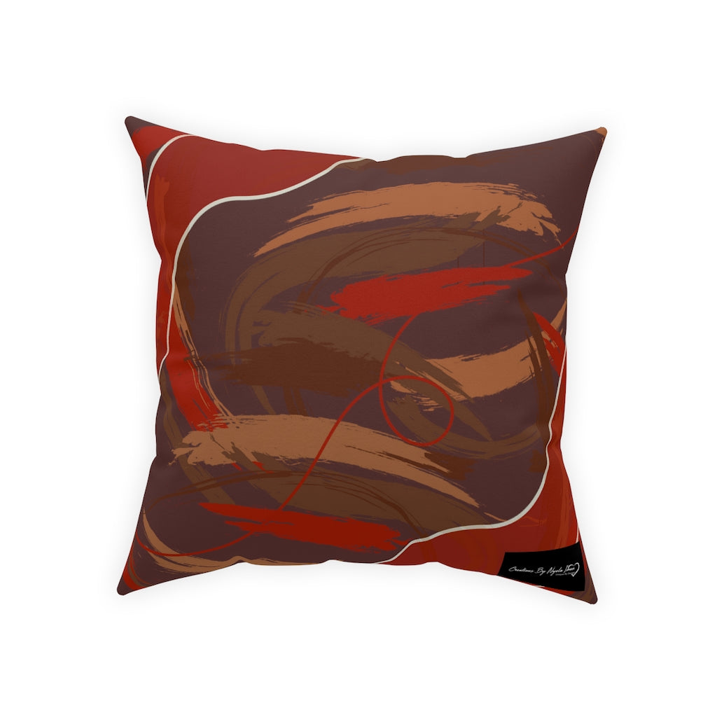 Broadcloth Pillow- Rust Abstract