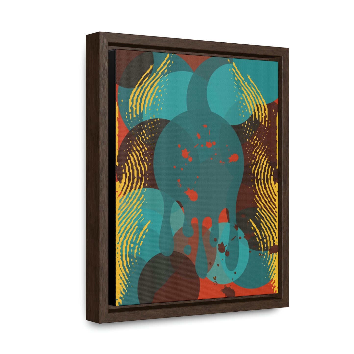 Vertical Framed Premium Gallery Wrap Canvas-Teal Abstract