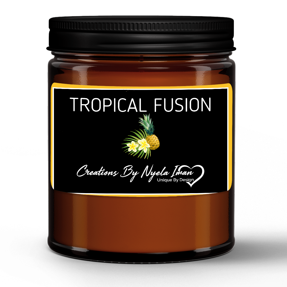 Tropical Fusion | Natural Wax Candle in Amber Jar (9oz)