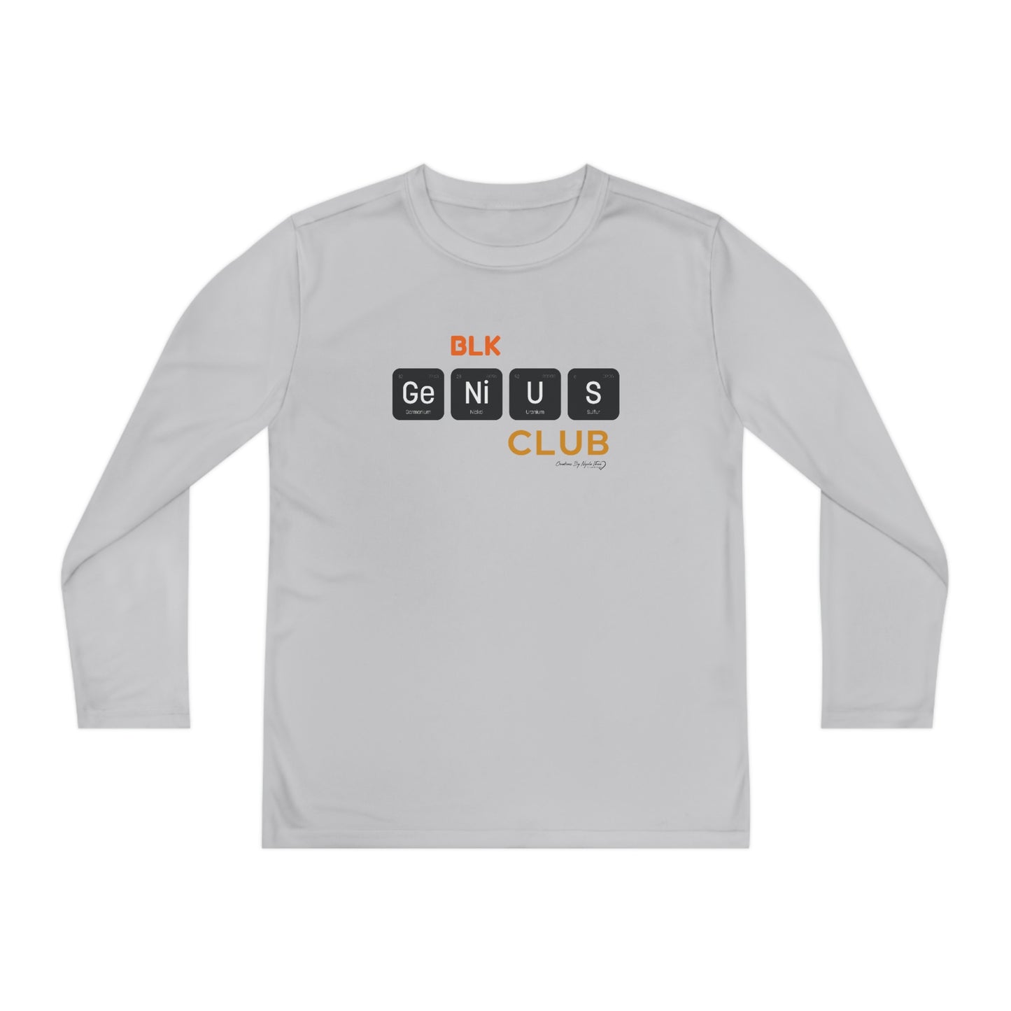 Youth Long Sleeve Competitor Tee- BLK Genius Club