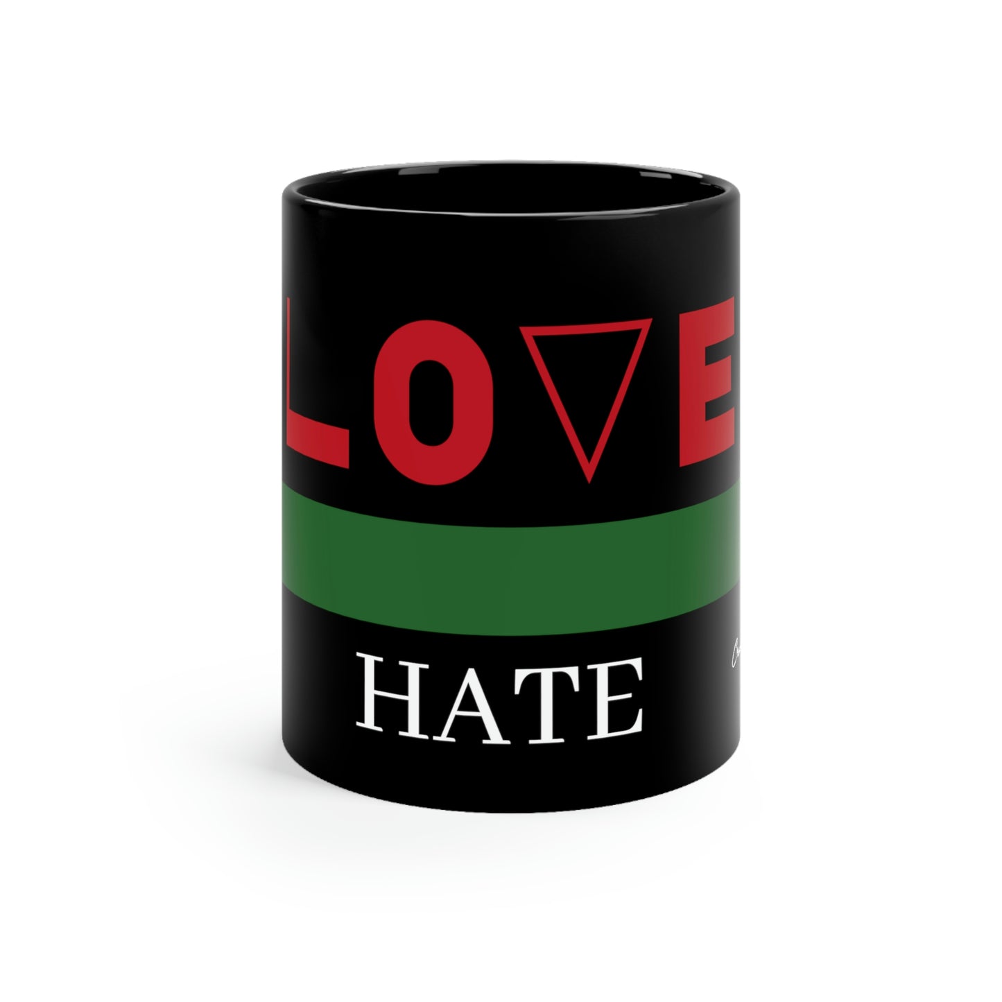 Black mug 11oz-Love Over Hate