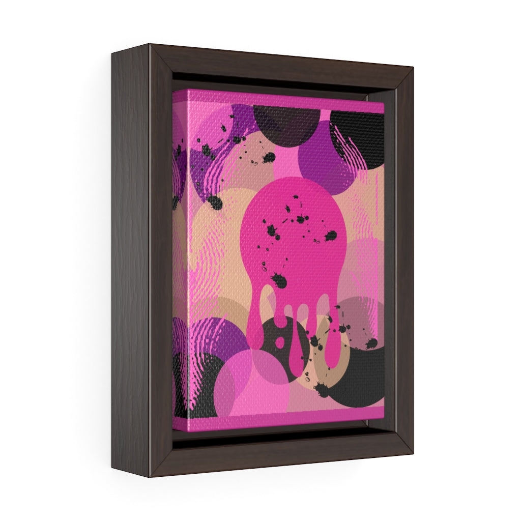 Vertical Framed Premium Gallery Wrap Canvas-Pink Abstract