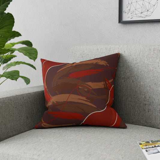 Broadcloth Pillow- Rust Abstract