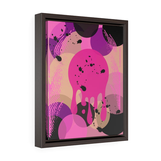 Vertical Framed Premium Gallery Wrap Canvas-Pink Abstract