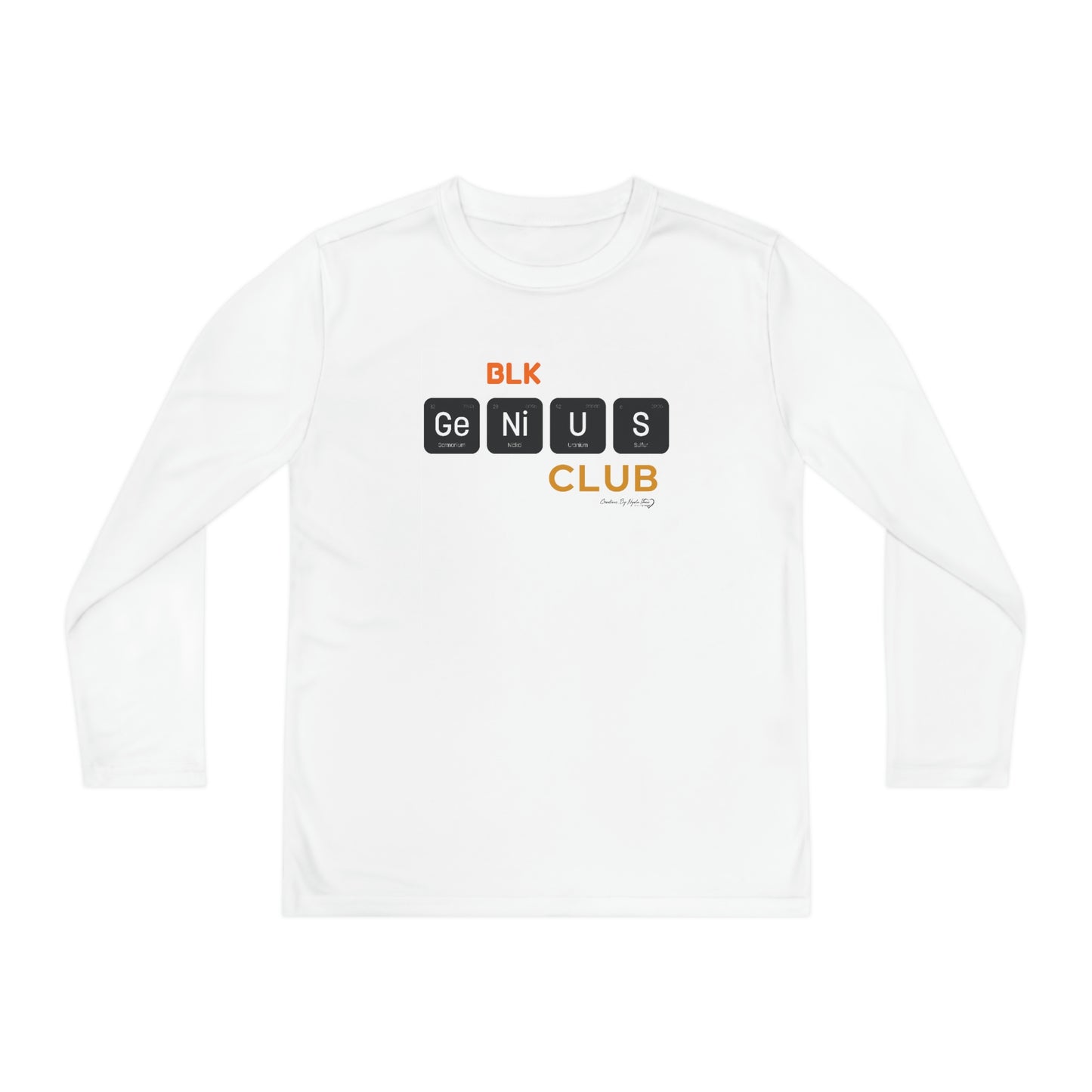 Youth Long Sleeve Competitor Tee- BLK Genius Club