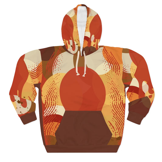 Unisex Pullover Hoodie-Rust Abstract