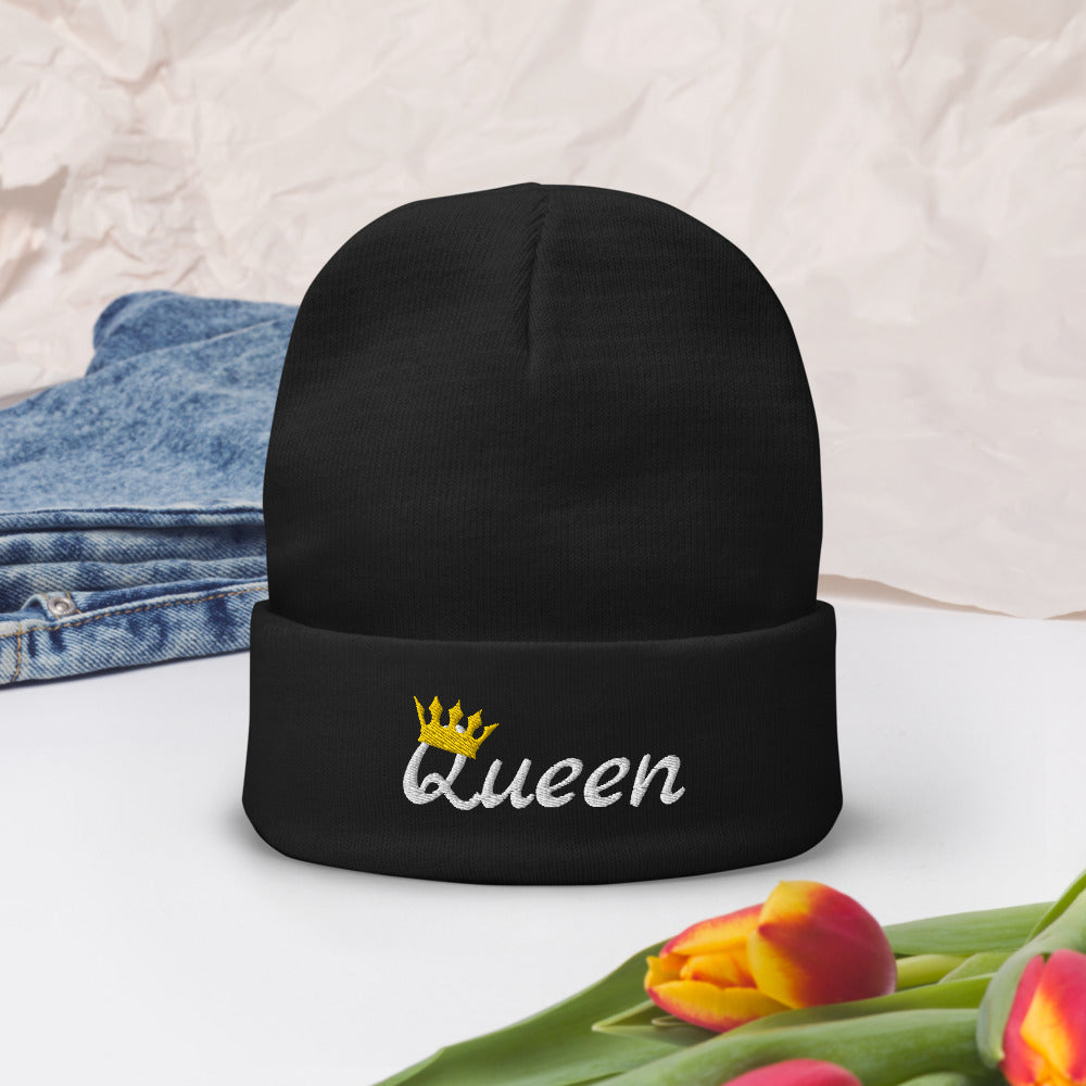 Embroidered Beanie-Queen(W)