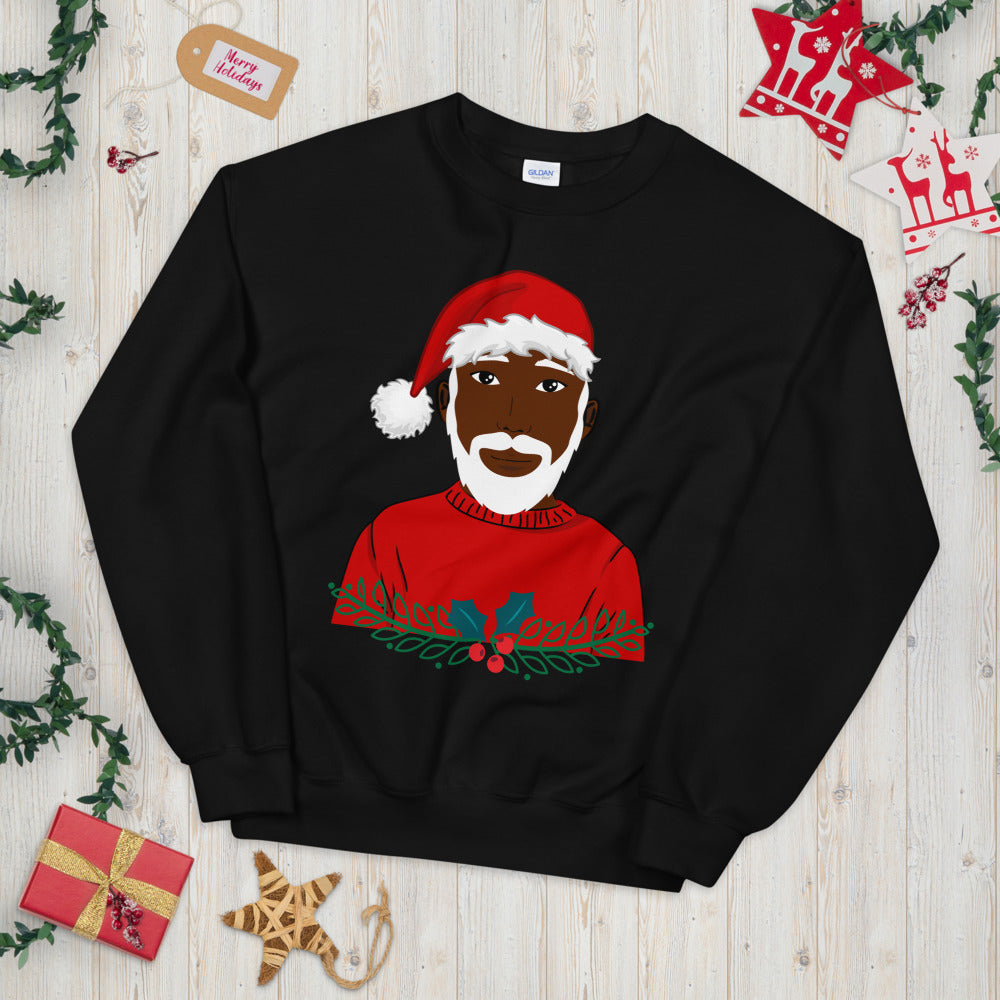 Unisex Sweatshirt-Black Santa